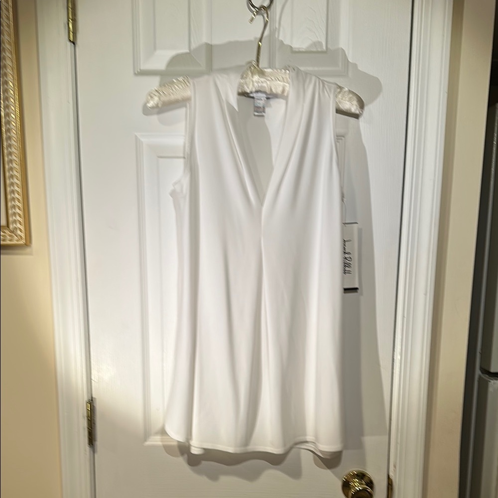 Joseph Ribkoff White Wrap Tunic Blouse Vanilla